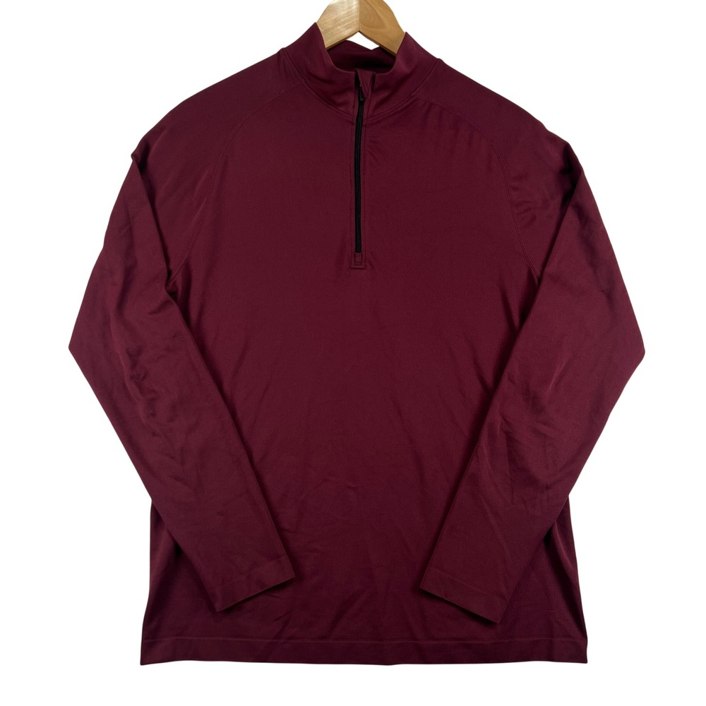 01.ALGO‎ Performance 1/4 Zip Pullover Mens Medium Dark Red Maroon Quick Dry UV